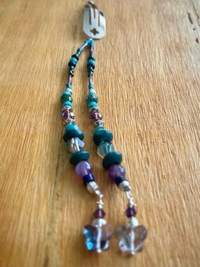 Boho Hair Beads-Handmade Hair Jewelry-Natural Materials-Peacock Collection-P3